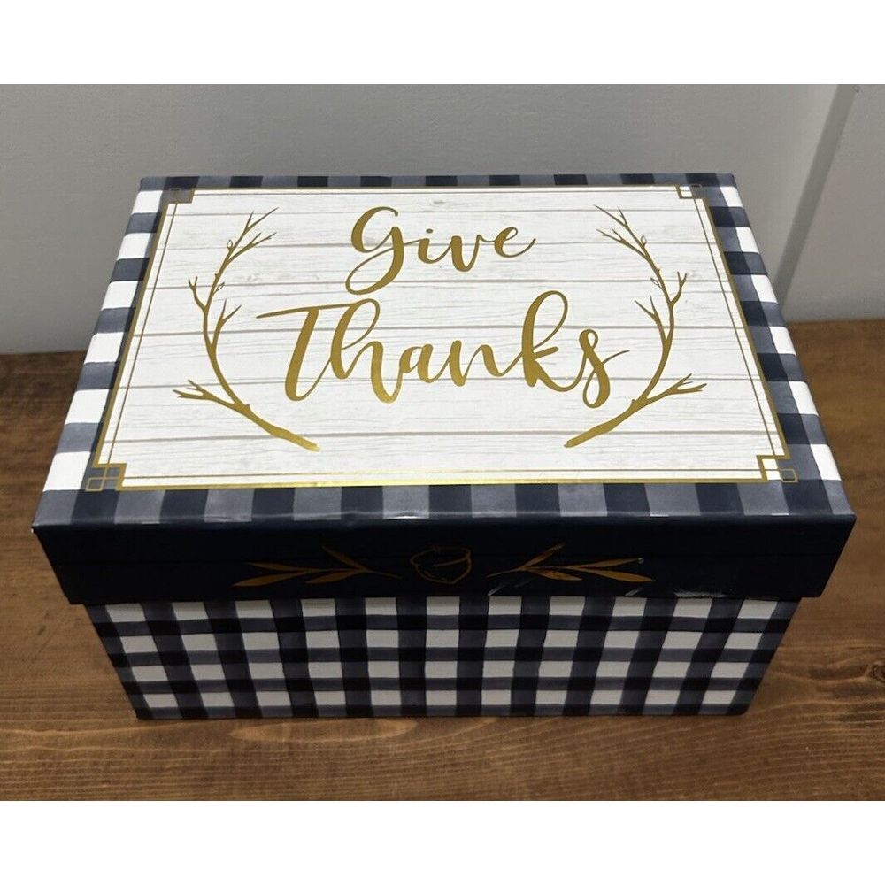 Decorative Keepsake Box; Thankful‎ Deer design, Fits Greeting Cards